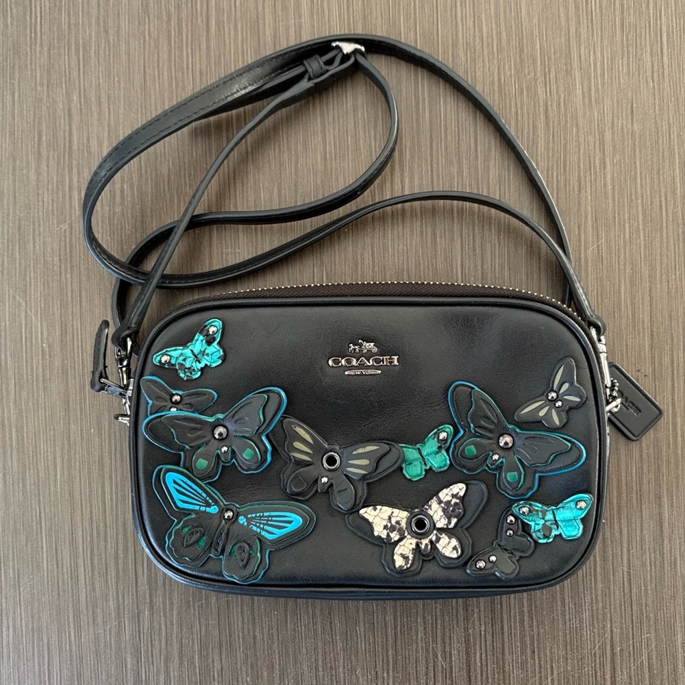 Coach Butterfly Appliqué Leather Crossbody Bag 2016 - Picture 2 of 14